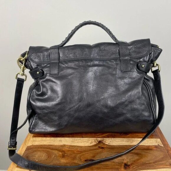 Mulberry Alexa Black Leather Oversized Satchel Purse - Picture 3 of 16